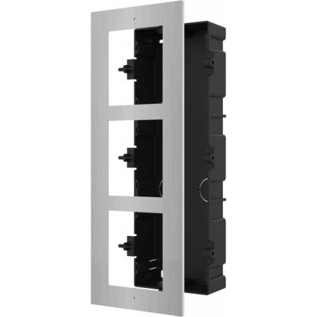 BASE DE 3 ESPACIOS PARA EMPOTRAR MÓDULOS DE VIDEOPORTEROS HIKVISION