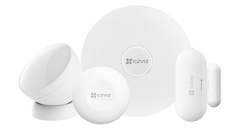 KIT DE ALARMA INALAMBRICO EZVIZ SEGUNDA GENERACION HUB CONCENTRADOR A3 + SENSOR PIR T1C + ESCUDO PARA MASCOTAS T1C + SENSOR DE APERTURA / CIERRE T2C +