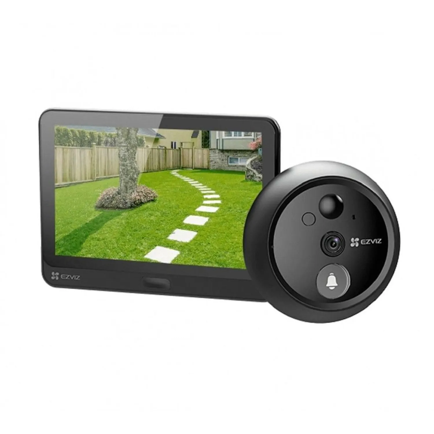 4600mAh Rechargeable Lithium Battery，4.3” Color Screen，Two-way Audio，FHD 1080P，Night Vision Up to 3m，Built-in Chime，MicroSD slot for local storage(up