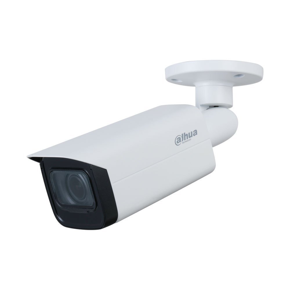 Cámara IP Bala 2MP lente fijo 30m IR Micrófono E/S de audio RCA IP67 Metal Función IA: SMD Protección perimetral Tarjeta Micro SD (Máx.) 256 GB 12VDC/PoE