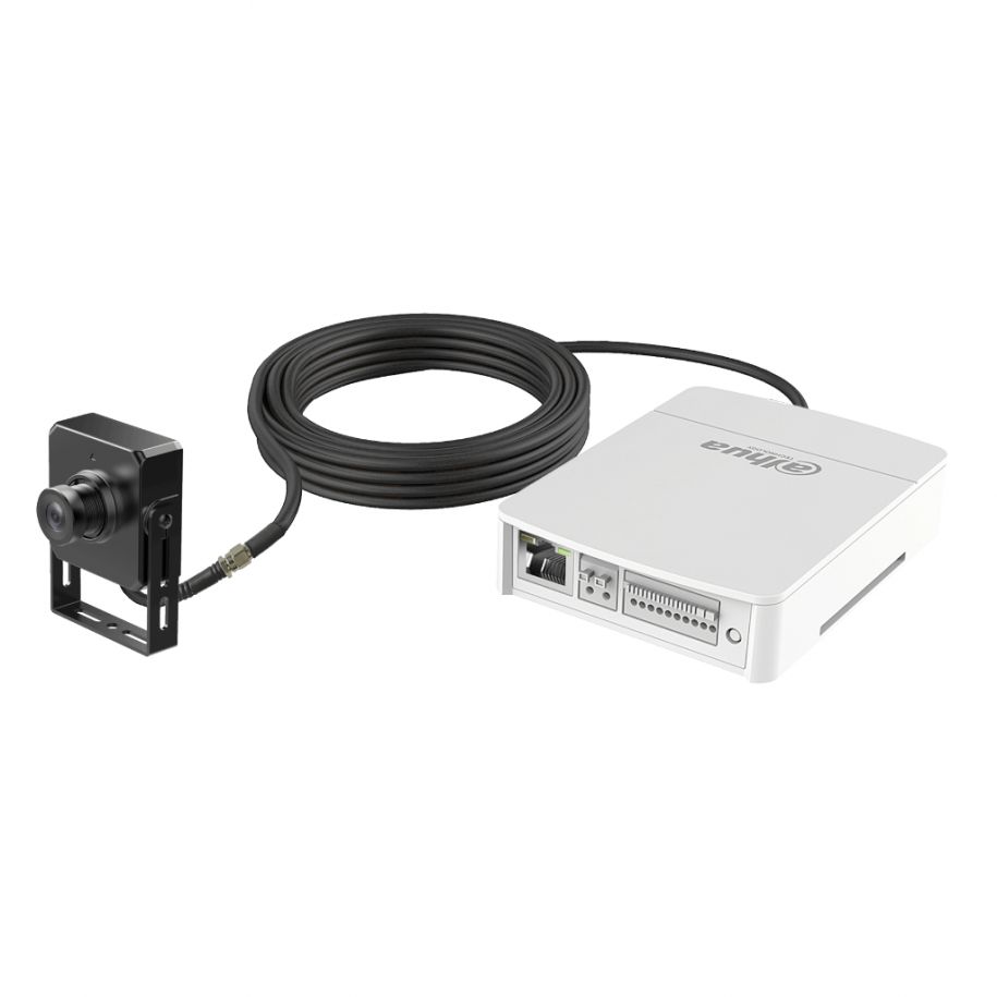 Cámara IP Pinhole 2MP  E/S de audio Metal Función IA: Acupick Protección perimetral  Detección facial  Conteo de personas Proteccion de privacidad Tarjeta Micro SD (Máx.) 512 GB 12 VDC/PoE