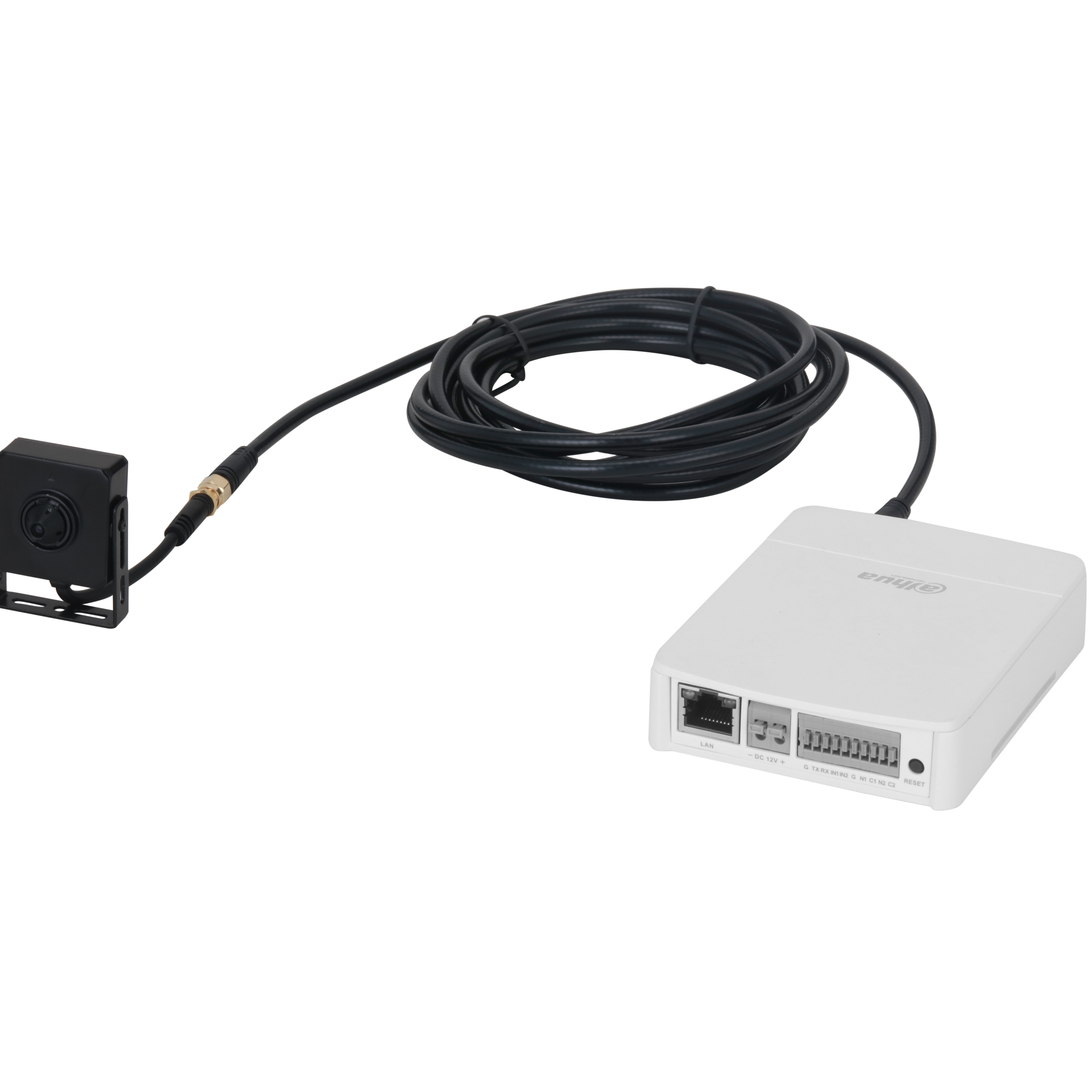 Cámara IP Pinhole 4MP  E/S de audio IP67 Metal Función IA: Acupick Protección perimetral  Detección facial  Conteo de personas Proteccion de privacidad Tarjeta Micro SD (Máx.) 512 GB 12 VDC/PoE