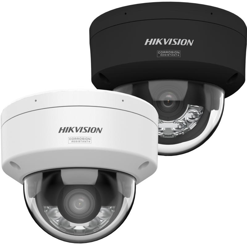 CÁMARA DOMO IP FIJA DE 4 MP PARA INTERIORES Y EXTERIORES CON COLORVU, LUZ HÍBRIDA INTELIGENTE, DETECCIÓN DE PERSONAS Y VEHÍCULOS, MICRÓFONOS DUALES, R