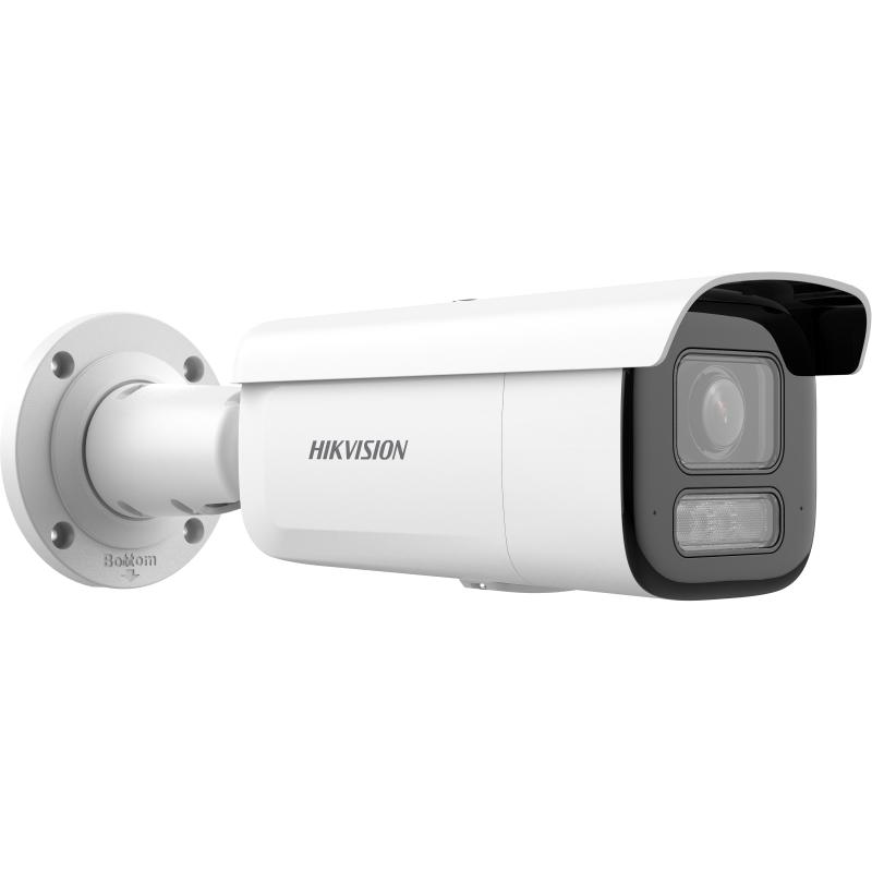 CÁMARA BULLET IP VARIFOCAL DE 4 MP CON ACUSENSE, LUZ HÍBRIDA INTELIGENTE, MICRÓFONOS DUALES, WDR DE 120 DB, RESISTENTE A IMPACTOS E INTEMPERIE, COMPAT