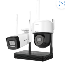 KIT DE NVS WIFI CON UNA CÁMARA TIPO BALA Y UN PTDOME H.265 DE 4 MP AMBAS CON RESOLUCIÓN DE 4 MP Y LONGITUD FOCAL DE 2,8 MM
