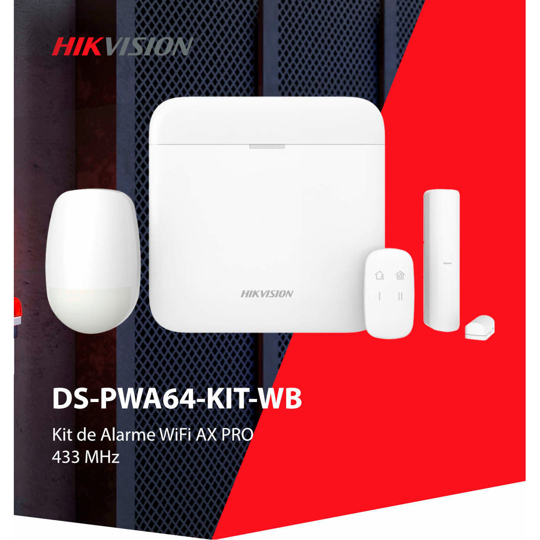 PANEL DS-PWA64-L-WB(AXPRO 433MHZ, WHITE) *1 SENSOR MAGNETICO DS-PDMC-EG2-WB (433MHZ) *1 SENSOR DE MOVIMIENTO PIR DS.PDP15P-EG2-WB(433MHZ) *1 LLAVERO D